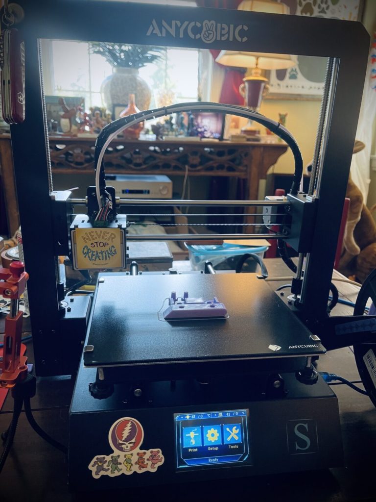 finished 3D print job - handheld sander