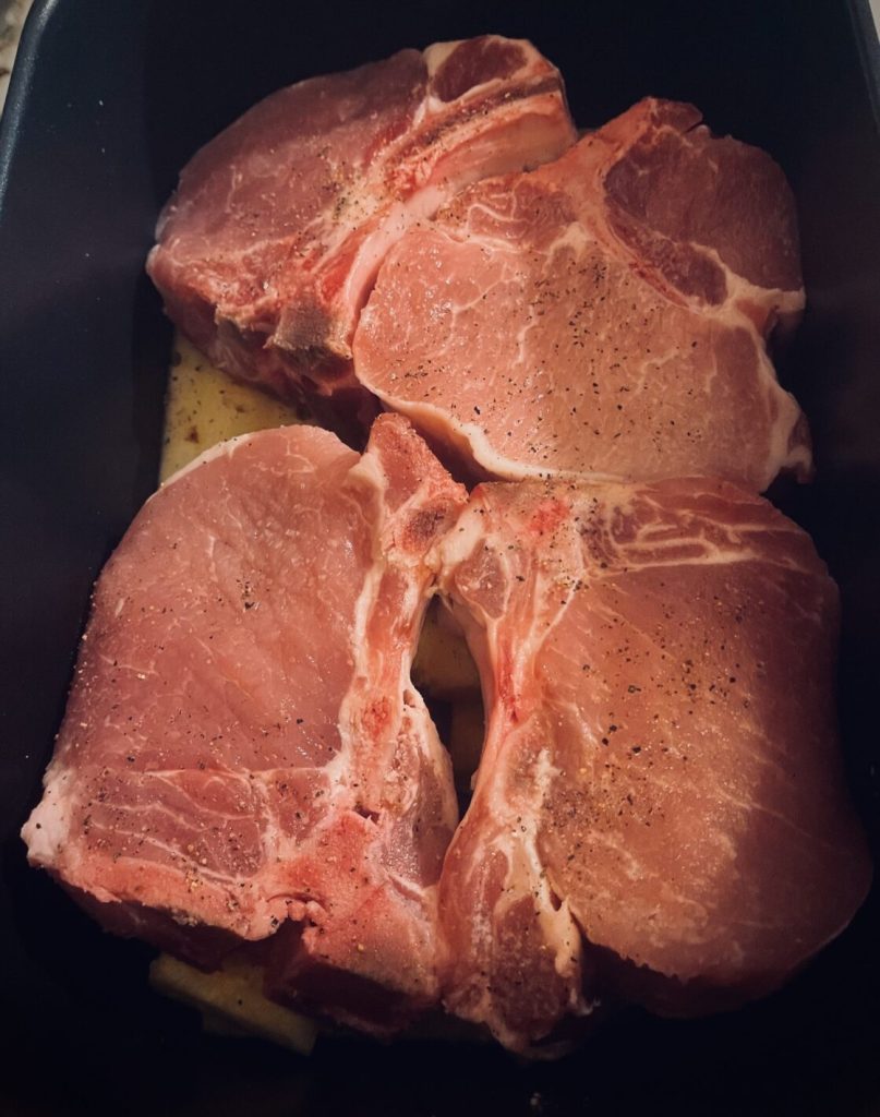 thick cut bone in pork chops